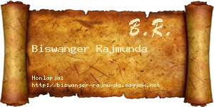 Biswanger Rajmunda névjegykártya